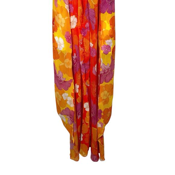 NWT Agua Bendita Victoria White Funky Bloom Floral Maxi Dress Multi Small Resort - Picture 12 of 16